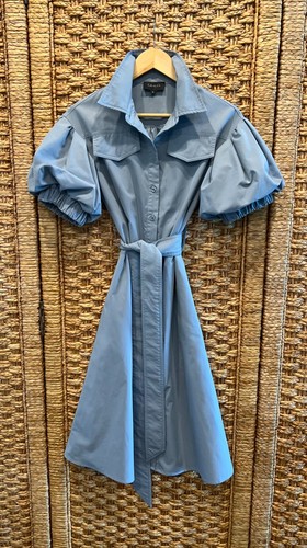 Gracia blue shirt dress puff - gracia,