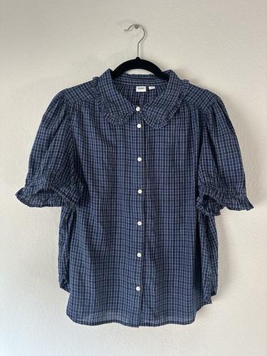 Gap blue check puff - gap,