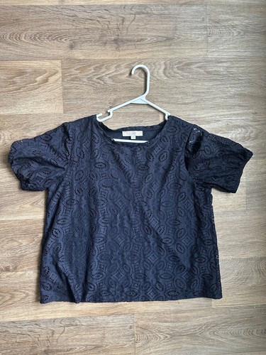 Loft navy blue lace overlay - loft,