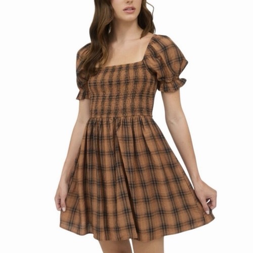 Blu pepper plaid smocked mini - blu,