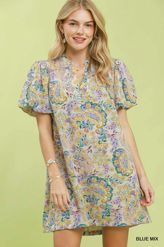 Umgee paisley floral puff - paisley,