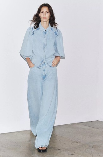 Zara collection denim puff - denim,