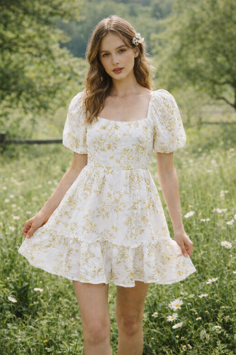 Blu pepper floral puff - blu,