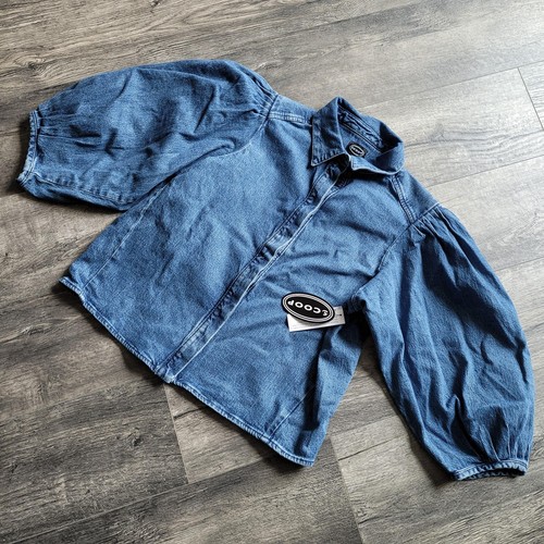 New scoop denim puff - puff, sleeve