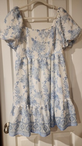 Blu pepper white blue floral - pepper,