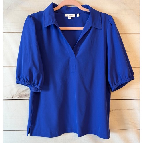 Chicos royal blue puff sleeve - chicos,