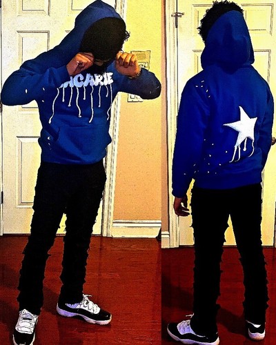 Blue puff drip - hoodie, v1