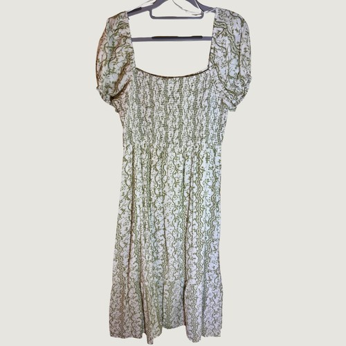 Blu pepper floral smocked midi - blu,