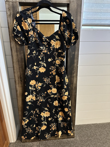 Blu pepper black floral midi - blu,