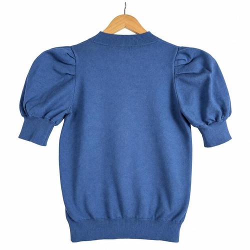 Puff sleeve knit top - puff, l