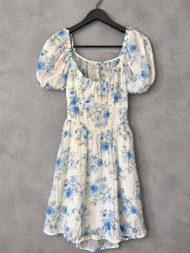 Blu pepper blue floral - pepper, puff