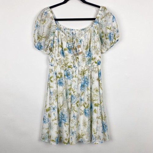 Blu pepper floral smocked puff - floral,