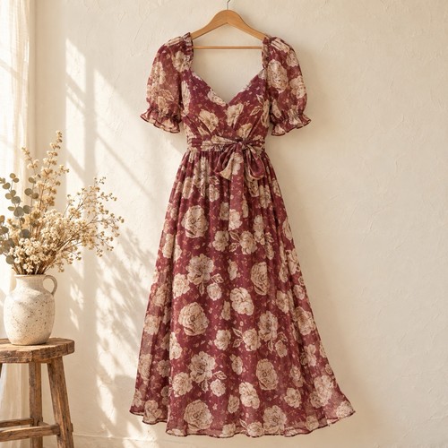 Blu pepper floral midi dress - pepper,