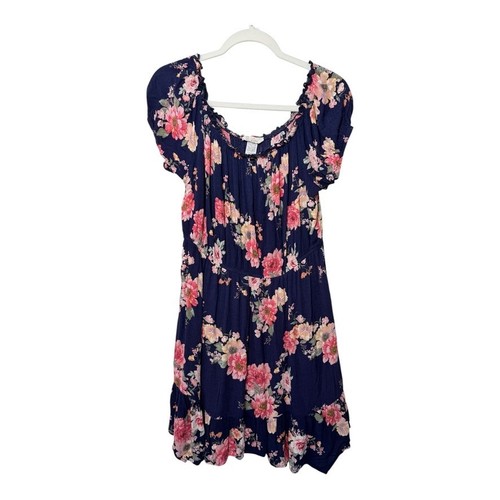 Blu dahlia floral mini - blu, dress