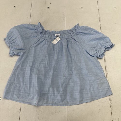 Gap blue ruffle hem textured - hem,